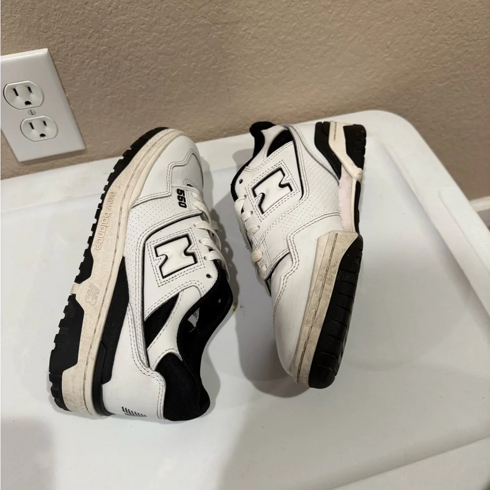 New Balance 550 White and Black Sneakers